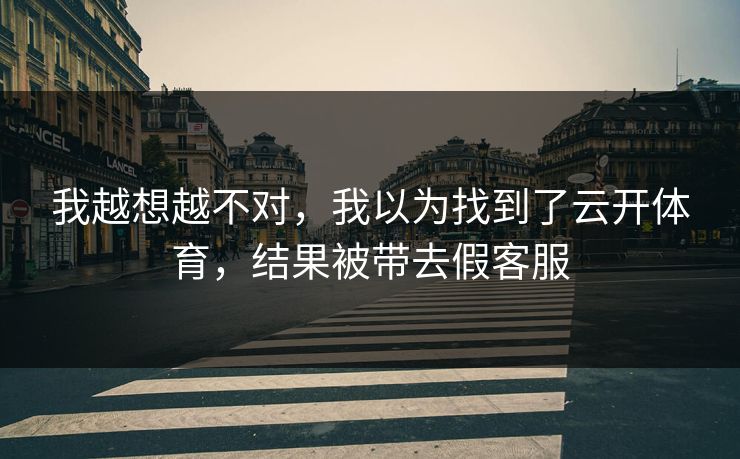 我越想越不对，我以为找到了云开体育，结果被带去假客服