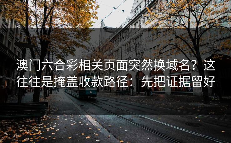 澳门六合彩相关页面突然换域名？这往往是掩盖收款路径：先把证据留好